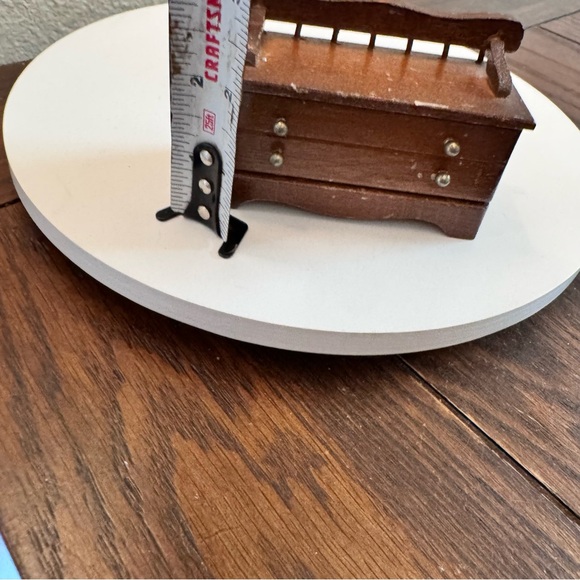 Vintage Dollhouse furniture wood bench with drawer - Picture 5 of 5